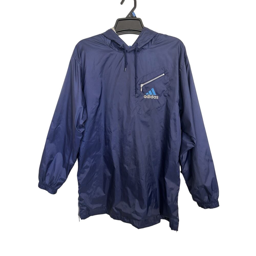 VTG 90s Adidas Pullover Track Jacket Windbreaker Size XL Gorpcore Navy Outdoors